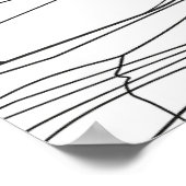 Otter schwarze Linie moderne minimalistische Linie Poster (Ecke)