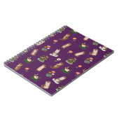 Otter & Seerosen auf dunklem Lila Notizblock (Linke Seite)