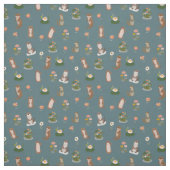 Otter & Seerosen auf dunklem Teal Stoff (Muster)