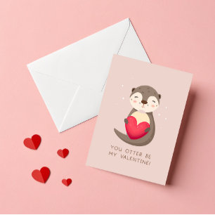 Otter sei mein Valentinstag Punny Süße Kinder Vale Feiertagskarte