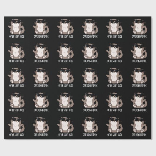Otter Sight Typ Funny Animal Pub Dark BG Geschenkpapier (Flach)
