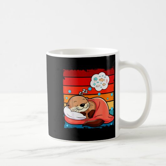 Otter Sleeng Animal Pajamas Nap Pjs Outfit Sea Ott Kaffeetasse (Rechts)