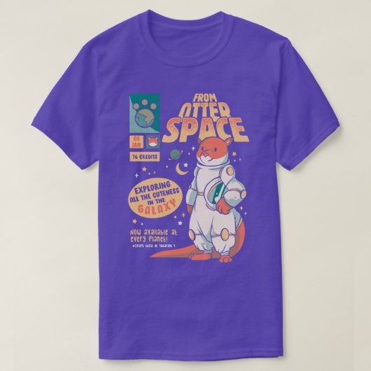 Otter Space Astronaut Andere Gravity Galaxy Comic T-Shirt (Design vorne)