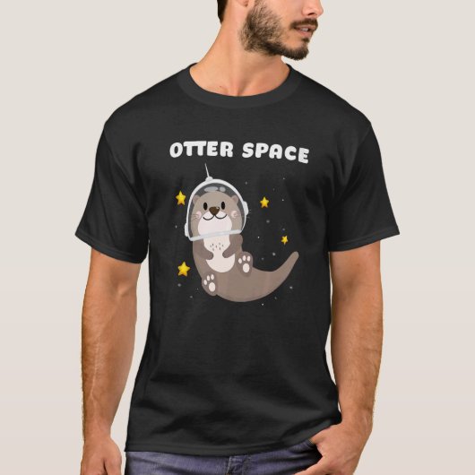 Otter Space Astronaut Astronomie T-Shirt (Vorderseite)