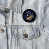 Otter Space Funny Astronaut Otter Puck Dark BG Button (Beispiel)