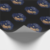 Otter Space Funny Astronaut Otter Puck Dark BG Geschenkpapier (Ecke)