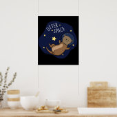 Otter Space Funny Astronaut Otter Puck Dark BG Poster (Küche)