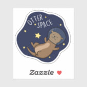Otter Space Funny Astronaut Otter Puff Aufkleber (Blatt)