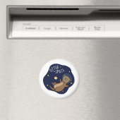 Otter Space Funny Astronaut Otter Puff Magnet (In Situ (Geschirrspüler))