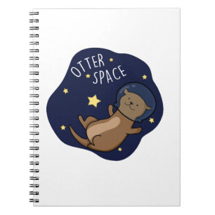 Otter Space Funny Astronaut Otter Puff Notizblock