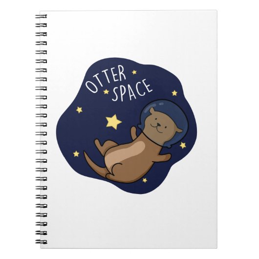 Otter Space Funny Astronaut Otter Puff Notizblock (Vorderseite)