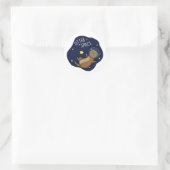 Otter Space Funny Astronaut Otter Puff Runder Aufkleber (Tasche)