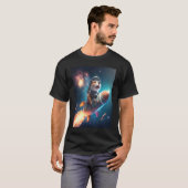 Otter Space Puns Space Otter Riding A Rocket T-Shirt (Vorne ganz)