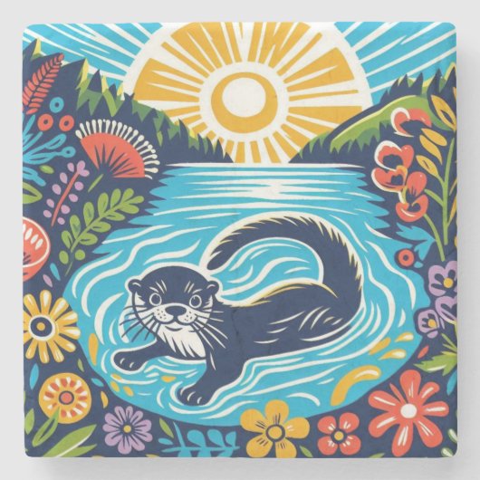 Otter Steinuntersetzer (Vorderseite)