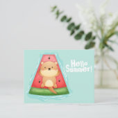 Otter Summer Postcard Postkarte (Stehend Vorderseite)