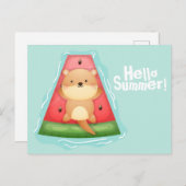 Otter Summer Postcard Postkarte (Vorne/Hinten)