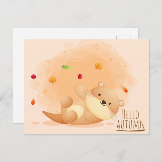 Otter Summer Postcard Postkarte (Vorne/Hinten)