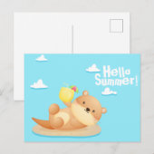 Otter Summer Postcard Postkarte (Vorne/Hinten)