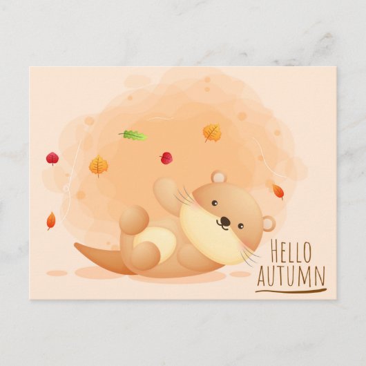 Otter Summer Postcard Postkarte (Vorderseite)