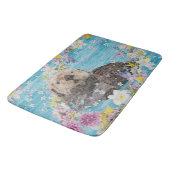 Otter Swimming in Flowers Badematte (Schrägansicht)