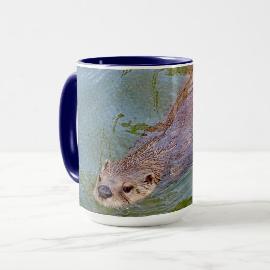 Otter Swimming Wildlife Foto Tasse (Vorderseite Links)