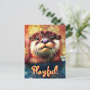 Otter Symbolismus Blumenblumen Personalisiert Postkarte