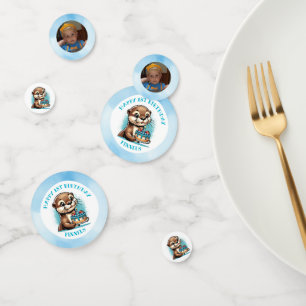 Otter Themed Boys erster Geburtstag Personalisiert Konfetti