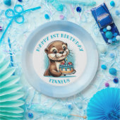 Otter Themed Boys erster Geburtstag Personalisiert Pappteller (Party)