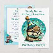 Otter Themed Boys Geburtstagsparty Postkarte (Vorne/Hinten)