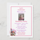 Otter Themed Girls Geburtstagsparty Einladung (Rückseite)