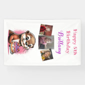 Otter Themed Girls Geburtstagsparty Foto Banner (Horizontal)