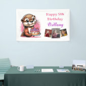 Otter Themed Girls Geburtstagsparty Foto Banner (Messeveranstaltung)