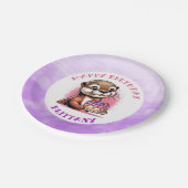 Otter Themed Girls Geburtstagsparty Pappteller (Schrägansicht)