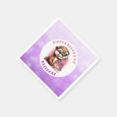 Otter Themed Girls Geburtstagsparty Serviette (Ecke)