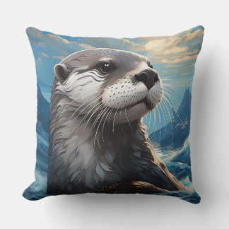 Otter Throw Pillow Kissen