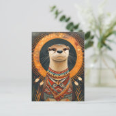 Otter Totem – Playful Deco Spirit Postkarte (Stehend Vorderseite)