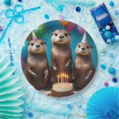 Otter Triplets Birthday Party, Pappteller (Party)