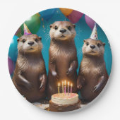 Otter Triplets Birthday Party, Pappteller (Vorderseite)