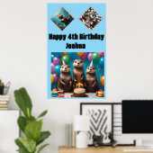 Otter Triplets Birthday Party, Poster (Heimbüro)