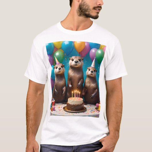 Otter Triplets Birthday Party, T-Shirt (Vorderseite)