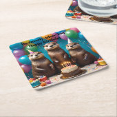 Otter Triplets Große Adventsfeier Rechteckiger Pappuntersetzer (angewinkelt)