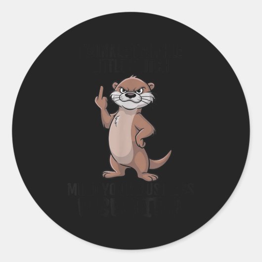 Otter Twinkle Little Snitch Mind Your Business Nos Runder Aufkleber (Vorderseite)