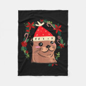 Otter Ugly Christmas Christmas Winter Fleecedecke (Vorderseite)