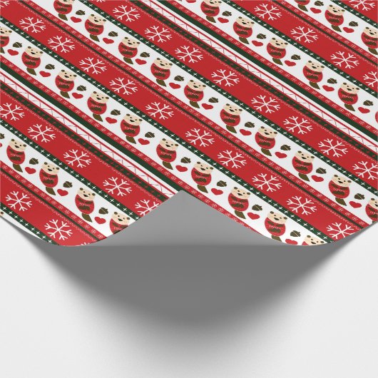 Otter Ugly Christmas Sweater Pattern Geschenkpapier (Ecke)