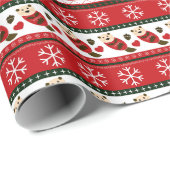 Otter Ugly Christmas Sweater Pattern Geschenkpapier (Rolleneckpunkt)