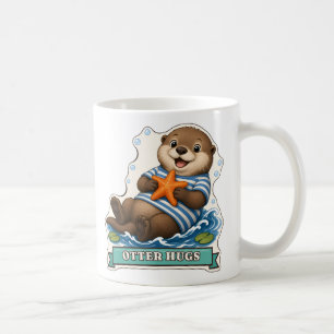 Otter-Umarmungen Schwimmender Otter umarmt einen S Kaffeetasse