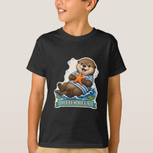 Otter-Umarmungen Schwimmender Otter umarmt einen S T-Shirt