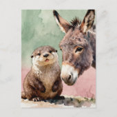 Otter und Esel Postkarte (Vorderseite)