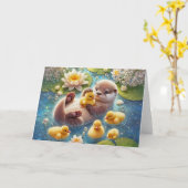 Otter und Freunde Karte (Gelbe Blume)