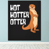 Otter und Sea Otters Hot Hotter Otter Leinwanddruck (Insitu (Holzboden))